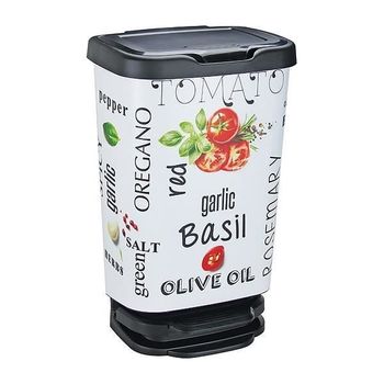 Papelera M-home Jive - 40 L - Decoración Comida Italiana - Negro