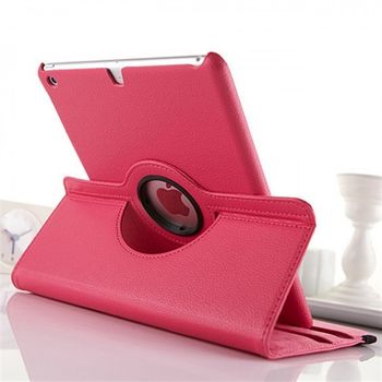 Funda Compatible Para Ipad  2-3-4 Piel Sintética Rotación 360º Soporte  | Fucsia