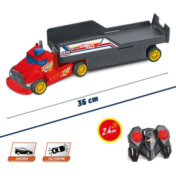 Camion Double Rig R/c Hot Wheels Con Coches Juguete - Mondo 63681