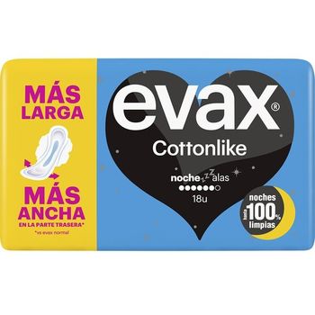 Evax Cottonlike Compresas De Noche Con Alas 9 Unidades