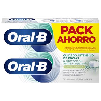 Oral B Encías Cuidado Intensivo Limpieza Dentífrico Set 2 X 75 Ml