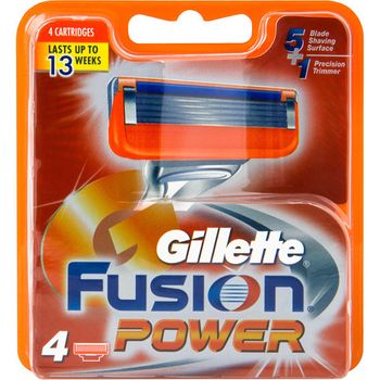 Gillette Recambios Para Fusion Power 4 Uds