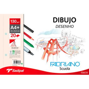 Bloc De Dibujo Fabriano A4+ Microperforado Liso 2 Taladros