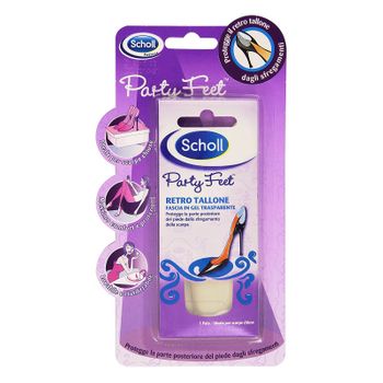 Scholl Party Feet - Almohadilla Transparente Para El Talón Posterior, Silicona Delgada