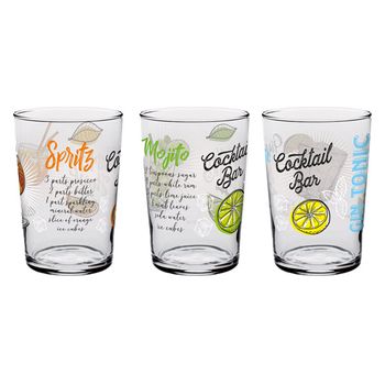 Vaso Pinta Coctel Decorado Pack 3 Uds Marca Cerve