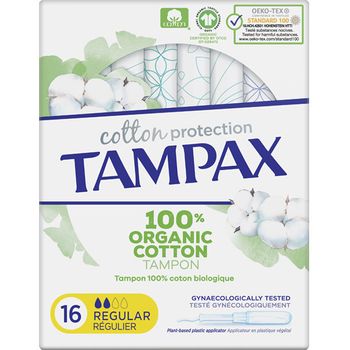 Tampax Cotton Protection Tampones Orgánicos Regular 16 Unidades