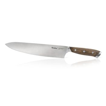 Metaltex Cuchillo Chef Línea Heritage De Con Mango De Madera Y Hoja Enteriza De 25 Cm