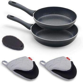 Tefal Envy Pack de 3 sartenes de 20, 24 y 26 cm, Antiadherente Resistium  con 6