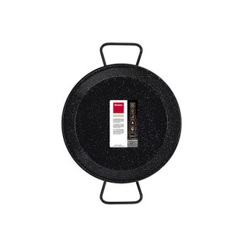 La Valenciana 36 cm Acero esmaltado para Cocina de inducción Paella de  cerámica con Asas, Negro, Metal