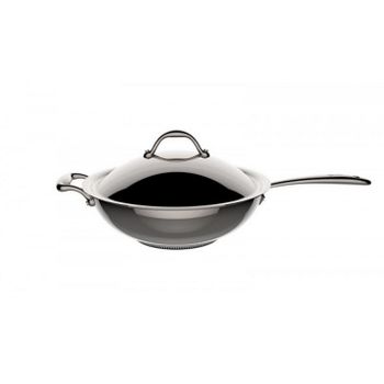 Lagostina Sartén Wok De Acero Inoxidable De 30 Cm Con Tapa - 11116042030