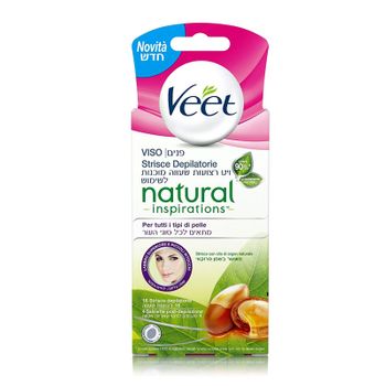 Tiras De Depilación Veet Face Con Aceite De Argán Natural / 16 Piezas