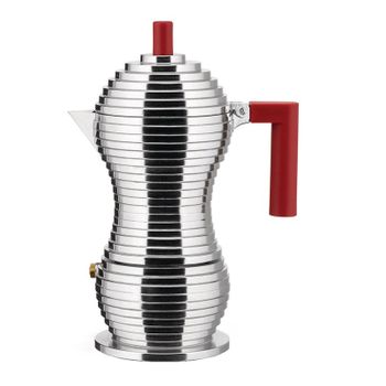 Cafetera Italiana Alessi Pulcina 3 Tazas Rojo Inducción