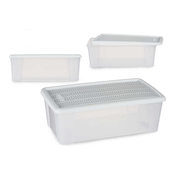 Caja Con Tapa Elegance Blanco Plástico (19,5 X 11,5 X 33 Cm)