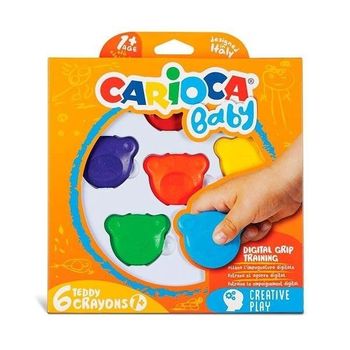 Carioca Ceras Teddy 1mas Con Forma De Osito Colores - Caja De 6