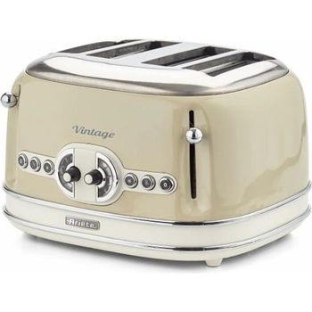 Tostadora eléctrica vintage de cuatro rebanadas de 1500 W con acabado color  beige metálico Eternal Retro Sogo