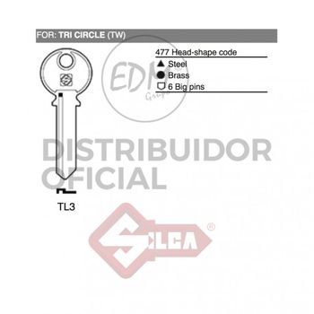 Llave Acero Tl3 Tri Circle