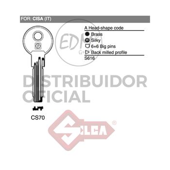 Llave Laton Cs70 Cisa - Neoferr..