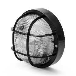 Aplique Redondo De Plástico + Vidrio E27 Max 60w - Negro