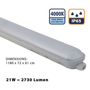 Ecopower: Luz De Techo Led A Prueba De Agua, 60 Cm, 2730lm, Extensible