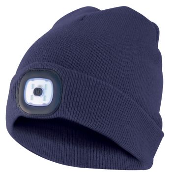 Lighthouse: Gorro Con Luz Led Recargable. Color Azul