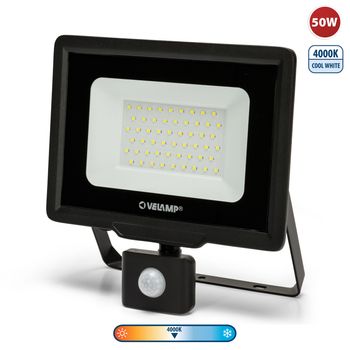 Padlight5, Proyector Led Smd Ip44 50w, Negro 4000k. Con Ir