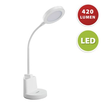 Lámpara Pie Led Metalizada 3000k 12w Blanco con Ofertas en Carrefour