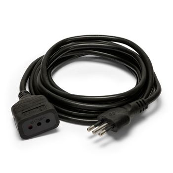 Extensión italiana 10mt 16A enchufe y toma 10 / 16A, cable negro 3g1mm²