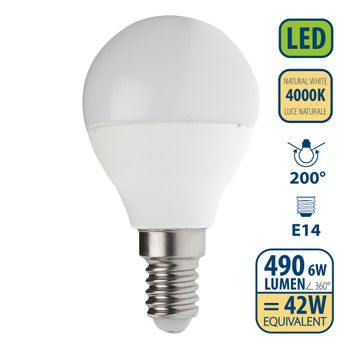 Bombilla de filamento LED Opal, esfera P45, 4W/470lm, casquillo