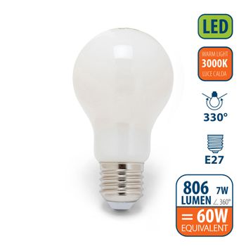 Bombilla De Filamento Led Opal, Estándar A60, 7w / 806lm, Casquillo E27, 3000k