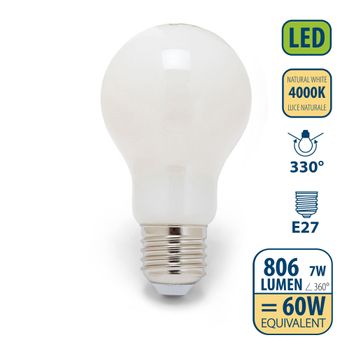 Bombilla De Filamento Led Opal, Estándar A60, 7w / 806lm, Casquillo E27, 4000k