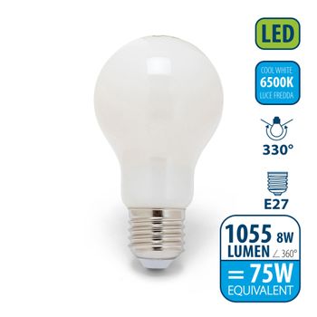 Bombilla De Filamento Led Opal, Estándar A60, 8w / 1055lm, Casquillo E27, 6500k