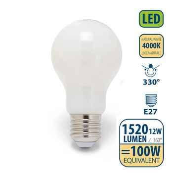 Bombilla De Filamento Led Opal, Estándar A60, 12w / 1520lm, Casquillo E27, 4000k