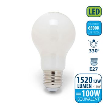 Bombilla De Filamento Led Opal, Estándar A60, 12w / 1520lm, Casquillo E27, 6500k