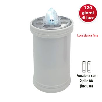 Vela Votiva Led 15,2 Cm, Duración 120 Días, Blanca Con Luz Blanca Fija