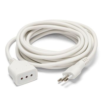 Prolongación Italiana De 3 M: Enchufe Y Zócalo 10a, Blanco - Cable 3g0,75 Mm²