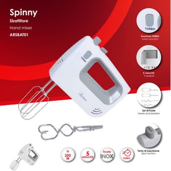 Sbattitore Elettrico Ardes Spinny Arsbat01 Hand Mixer 200 W Bianco