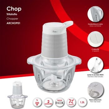 Tritatutto Ardes Chop Archop01 Lame In Acciaio Inox 300w Bianco