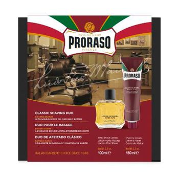 Estuche Afeitado Clásico Proraso Barbas Duras Crema + Loción