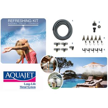 Aquajet Kit De Nebulización De 5 Boquillas Para Patio Y Jardín - 3450