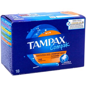 Tampax Compak Tampón Super Plus 18 Unidades