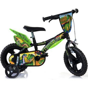 Bicicleta De Niños Dinosaur Verde 12" Dino Bikes