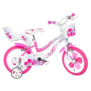 Bicicleta Niños 14 Pulgadas Flappy Rosado 4-6 Años