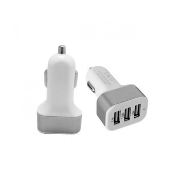 Cargador 3 En 1 - (3 Puertos Usb) Para El Móvil Y Dispositivos Electrónicos  | Gris