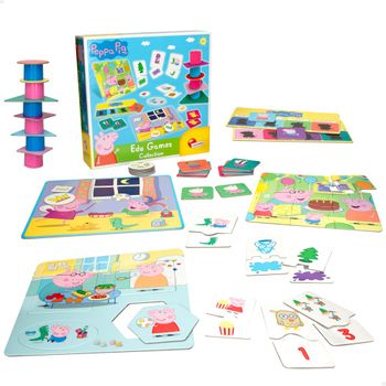 Peppa Pig - 10 Juegos Educativos Con Fichas De Cartón Para Niños +2 Años