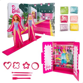 Barbie - Set Diseño Y Desfile De Moda Con 600 G Plastilina, Utensilios, Moldes Con Formas, Plantillas Y Modelos