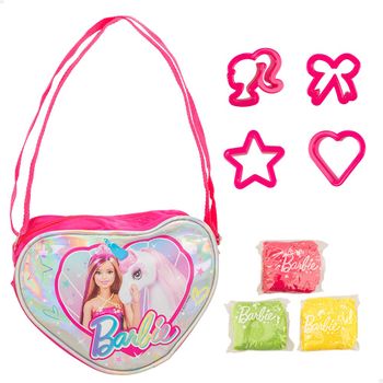 Barbie - Bolso Bandolera Regulable E Iridiscente Con 300 G Plastilina De Colores Y Moldes Para Hacer Formas