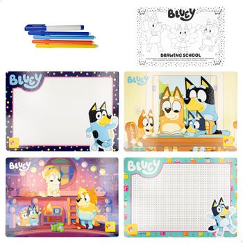 Bluey - Cuaderno De Ejerecicios Para Niños, Incluye Pizarras Y Rotuladores De Colores, +3 Años