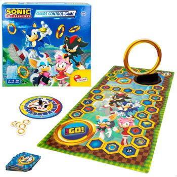 Sonic - Juego De Mesa Chaos Control Con Tablero Y Fichas De Cartón Para Niños, 2-4 Jugadores, + 6 Años