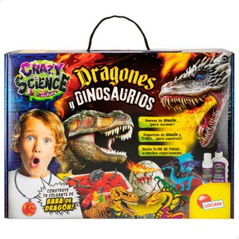 Lisciani - Juego Crazy Science Dinosaurios Y Dragones Con Accesorios Para Crear Tu Amuleto De Baba De Dragón, +7 Años