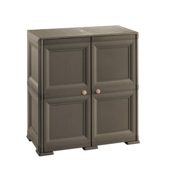 Armario Omnimodus - 2 Módulos Con Puerta De Madera Modelo Wengé